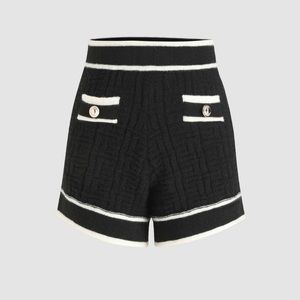 NWT Cider Black Knit mid waisted pattern shorts with with buttons size M